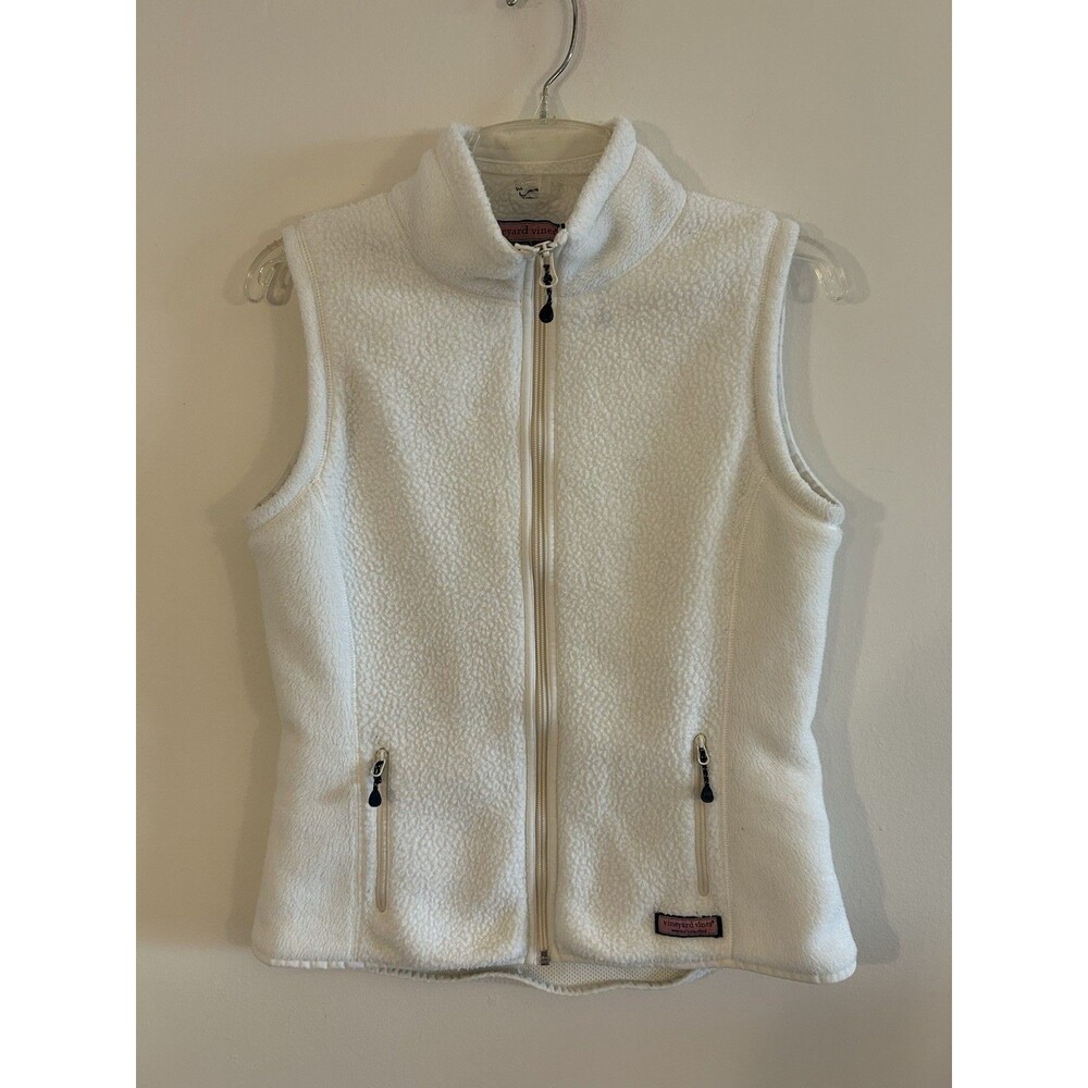 Vineyard Vines Women’s White Fleece Vest Size Small